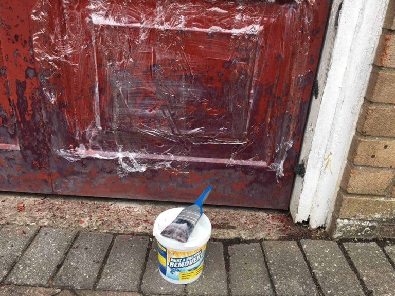 Remove paint from metal doors
